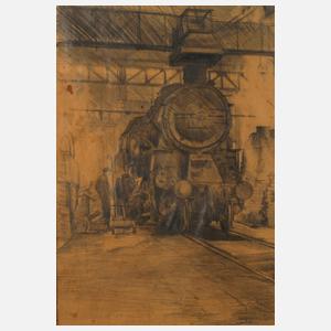 Herfurth, Reparatur an der Dampflok