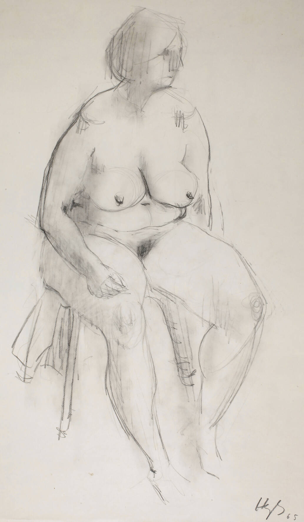 Prof. Richard Heß, sitzender weiblicher Akt