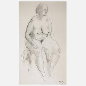 Prof. Richard Heß, sitzender weiblicher Akt