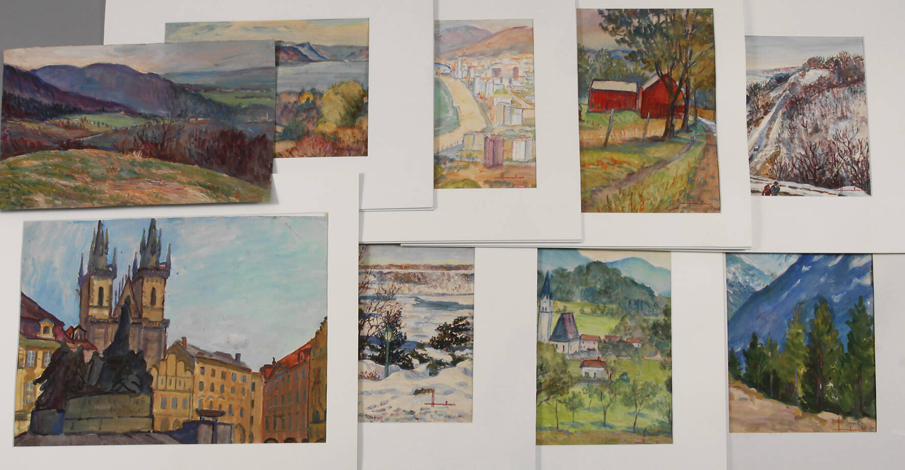 Hubert Hubner, Konvolut Aquarelle