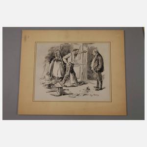 Georg Mühlberg, Drei Illustrationszeichnungen