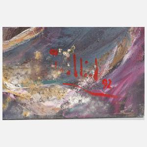 Fritz Fröhlich, Blumenstillleben mit Weinflasche