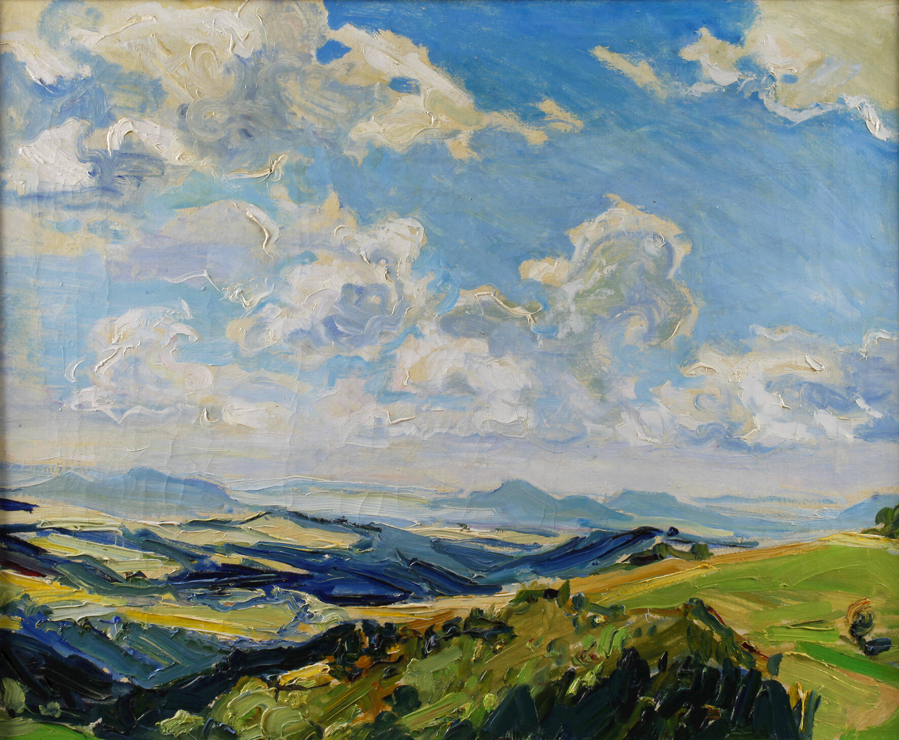 Hanns Georgi, attr., Blick zum Elbsandsteingebirge