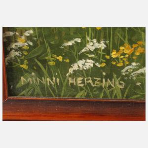 Minni Herzing, "Blick über blühende Wiesen und Wälder"