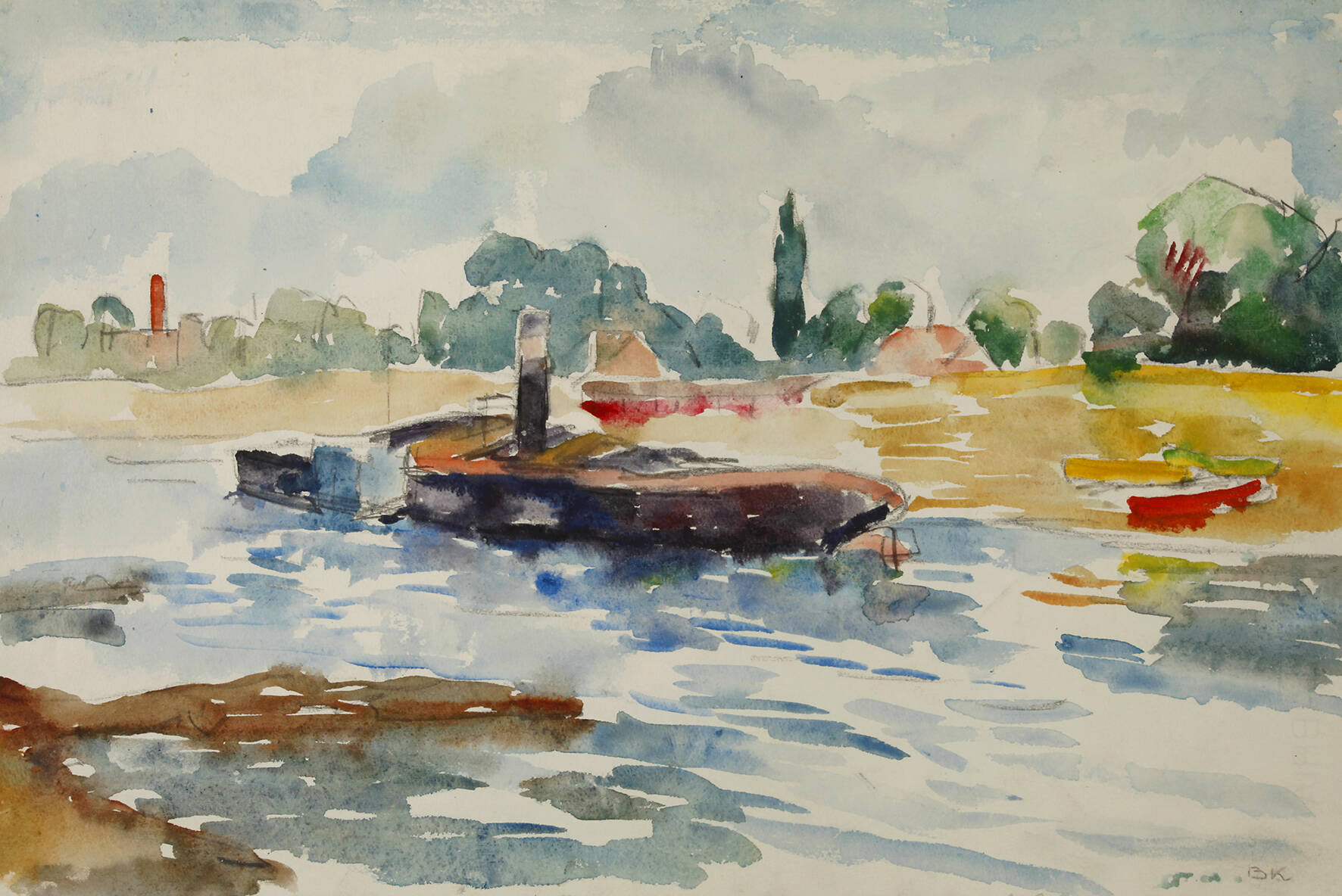 Prof. Bernhard Kretzschmar, Die Elbe bei Dresden