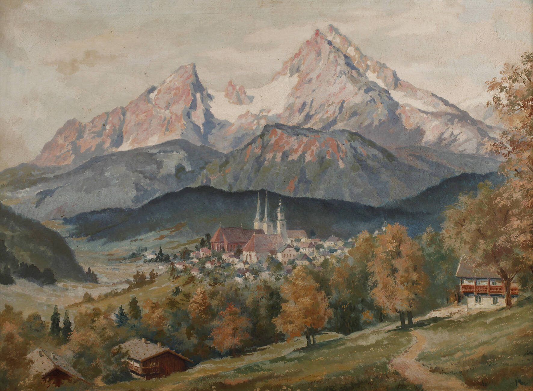 Curt Söllner, Berchtesgaden mit dem Watzmann