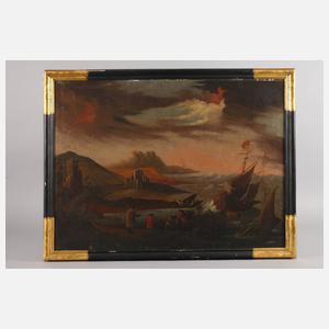 Paar Gemälde mit Schiffen