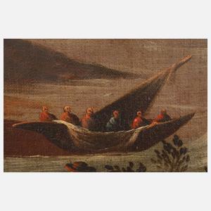 Paar Gemälde mit Schiffen