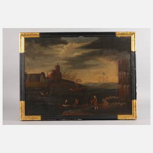 Paar Gemälde mit Schiffen