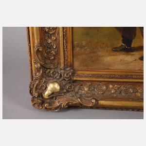 Prof. Franz Adam, attr., Herrenreiter vorm Schloss