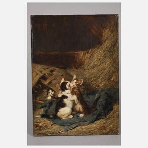 Prof. Julius Adam II, Drei Katzen im Stroh