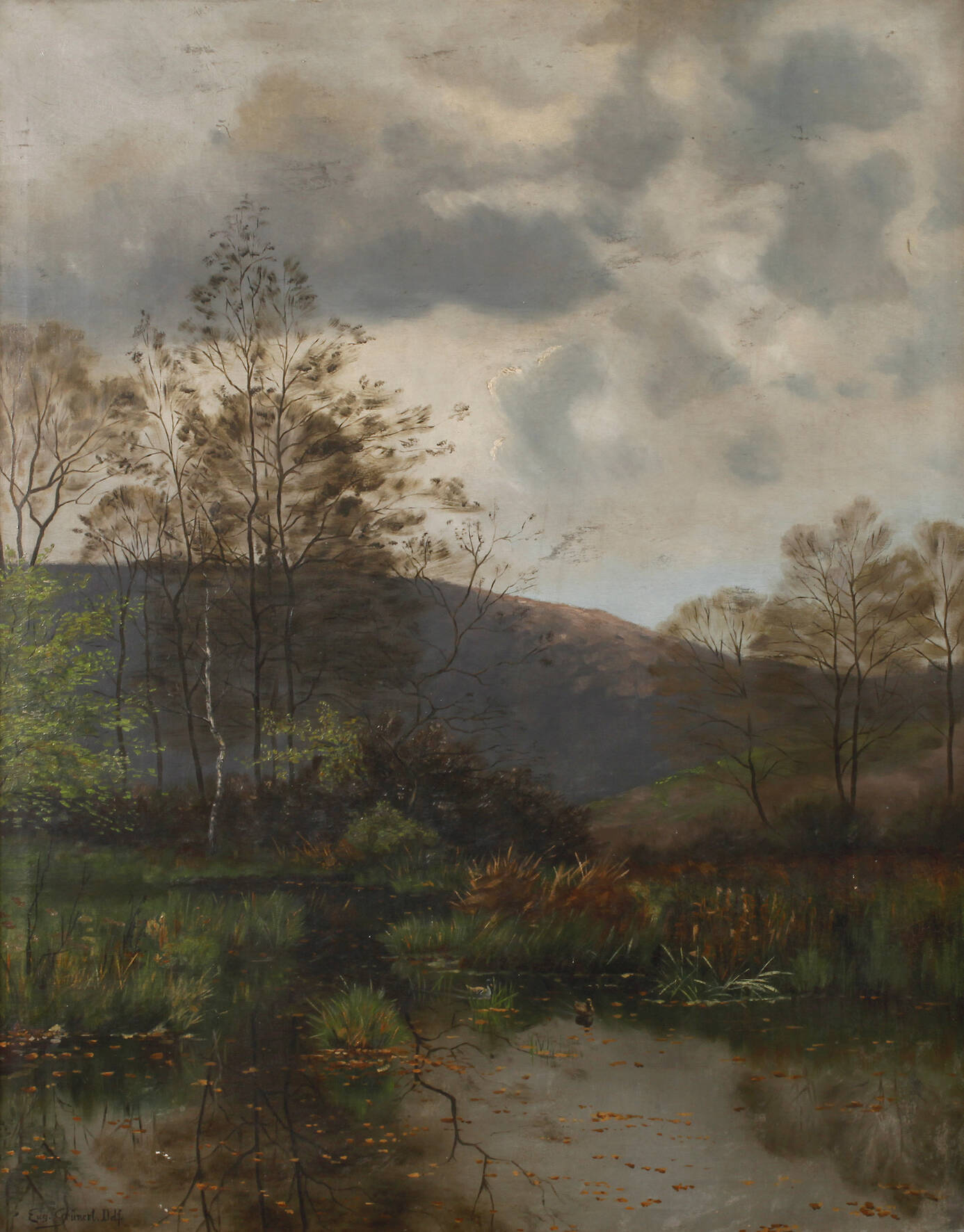 Eugen Grünert, Abends am Weiher