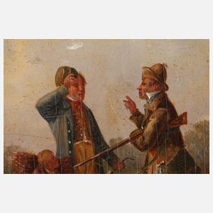 Prof. Theodor Hosemann, attr., Jäger beim Plausch