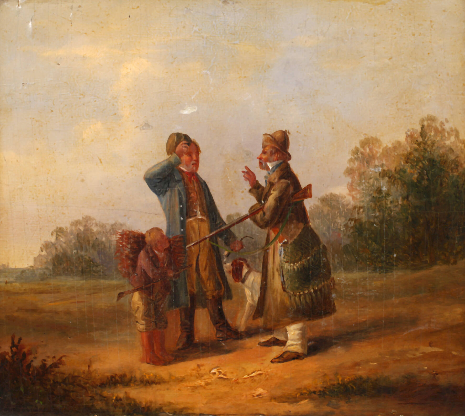 Prof. Theodor Hosemann, attr., Jäger beim Plausch