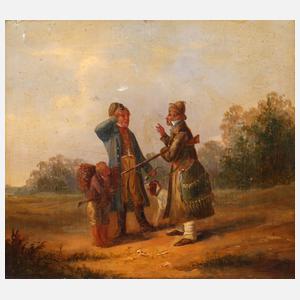 Prof. Theodor Hosemann, attr., Jäger beim Plausch