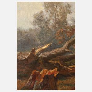 Prof. Paul Weber, "Umgestürzte Eiche mit Ochsengespann"