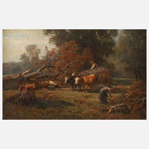 Prof. Paul Weber, "Umgestürzte Eiche mit Ochsengespann"