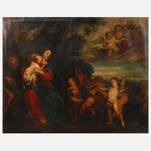 Heilige Familie mit Engeln