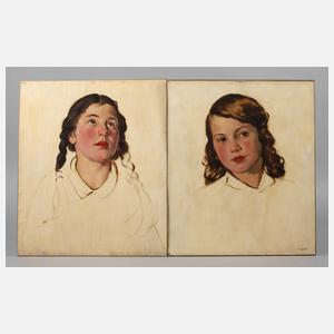 Franz Aumer, Paar Mädchenportraits