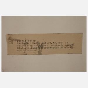 Ludwig Bader, Frauenportrait