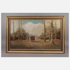 Willi Bauer, Ausritt zur Fuchsjagd