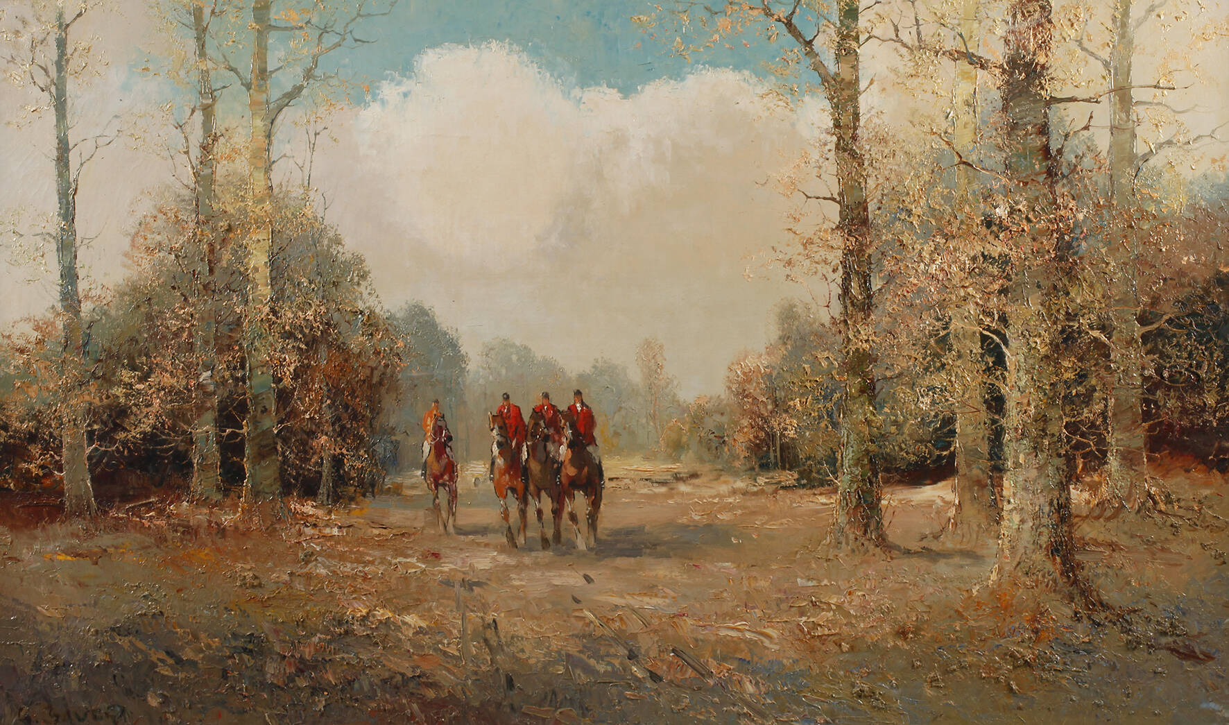 Willi Bauer, Ausritt zur Fuchsjagd