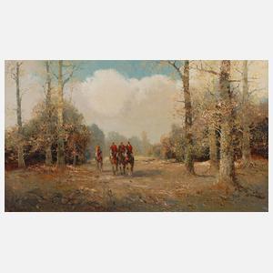 Willi Bauer, Ausritt zur Fuchsjagd