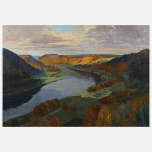 Oswald Enterlein, Die Elbe bei Wehlen