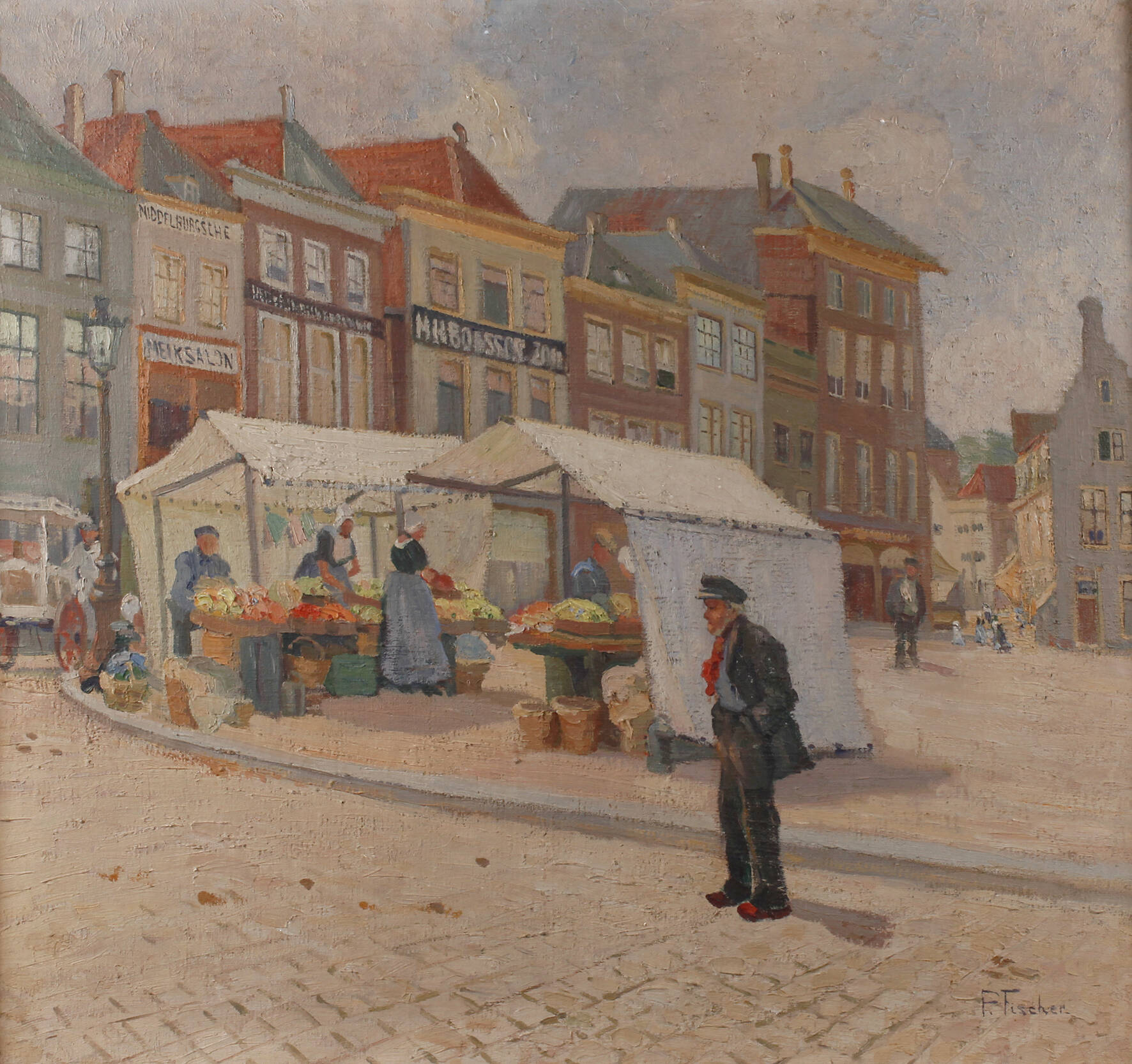 P. Fischer, Holländische Marktszene
