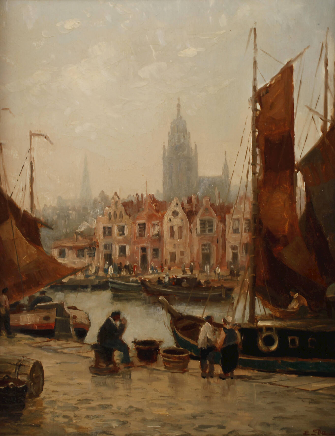 Niederländische Hafenszene