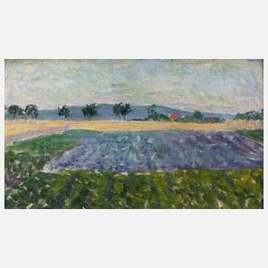 Louis Hayet, attr., Sommerlandschaft mit Feldern