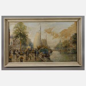 R. Hornemann, attr., Blumenmarkt in Amsterdam