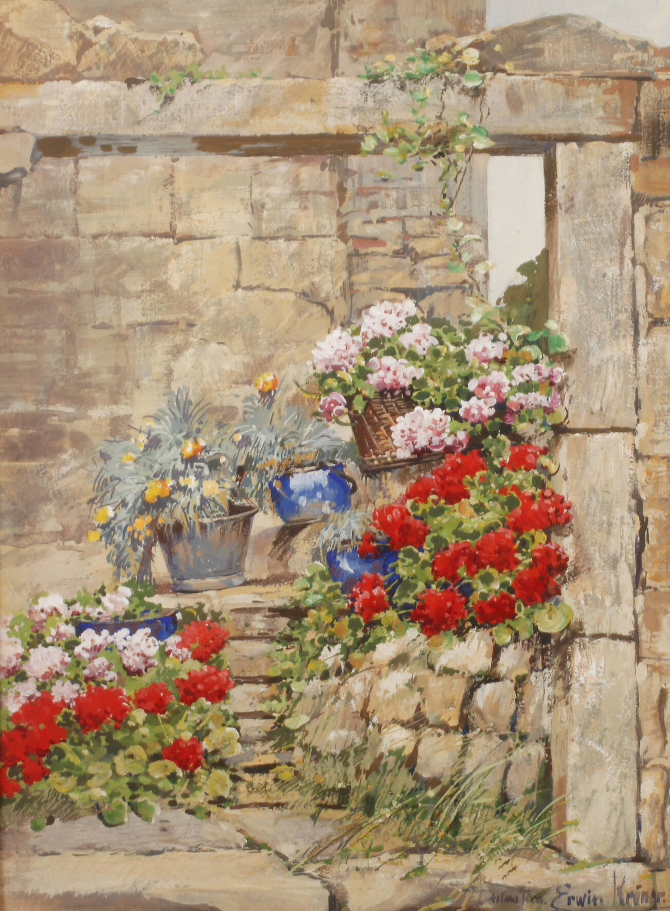 Erwin Kröner, Stiller Winkel mit Blumen