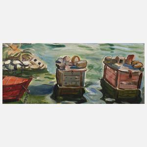 Friedrich Kunitzer, Fischkästen im Wasser