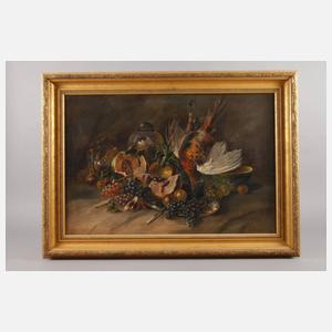 G. Lange, Jagdstillleben mit Früchten