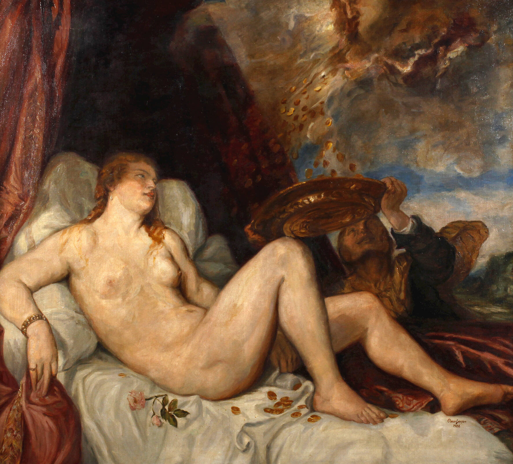 Prof. Oscar Larsen, Danaë vom Goldregen geschwängert