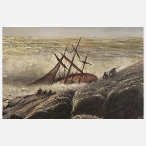 S. Lingenau, Schiffbruch an der Küste