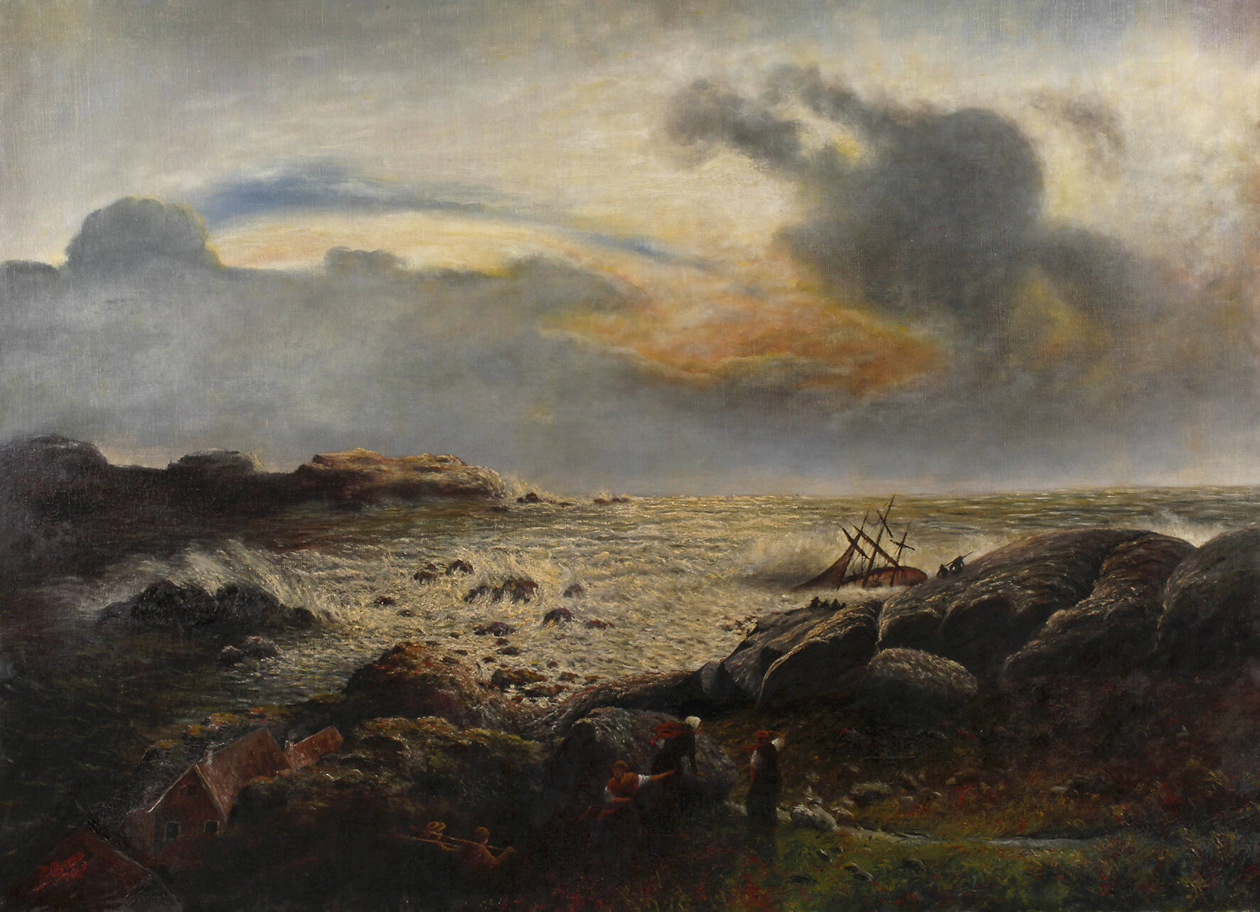 S. Lingenau, Schiffbruch an der Küste