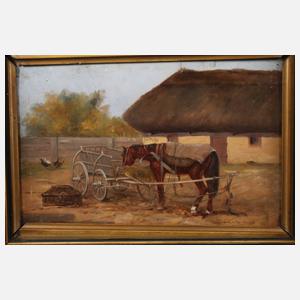 B. B. G. Nemeth, Pferdekarren im Hof