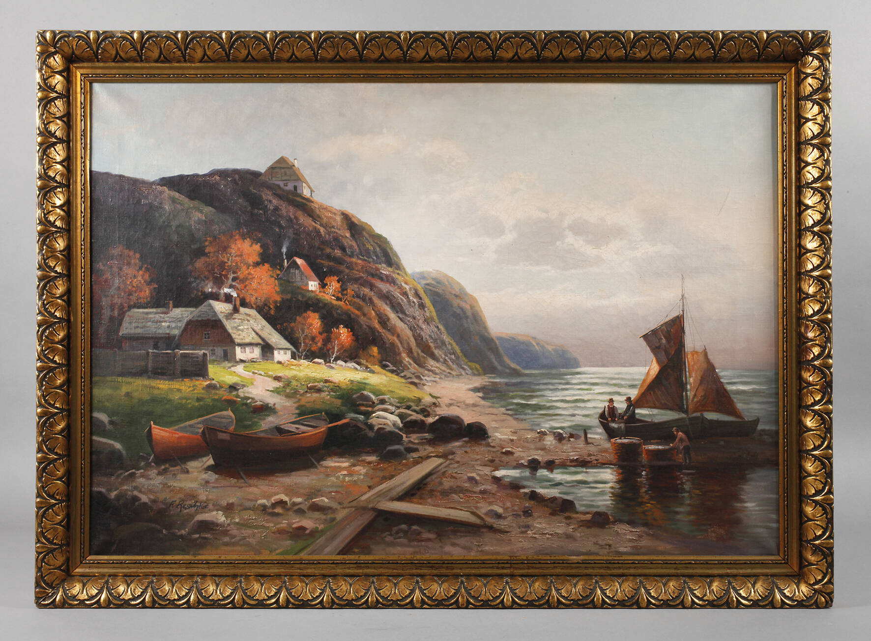 F. Reschke, Fischer an der Steilküste