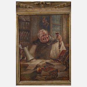 Karl Wallenau Steiger, attr., Klosterbruder beim Wein
