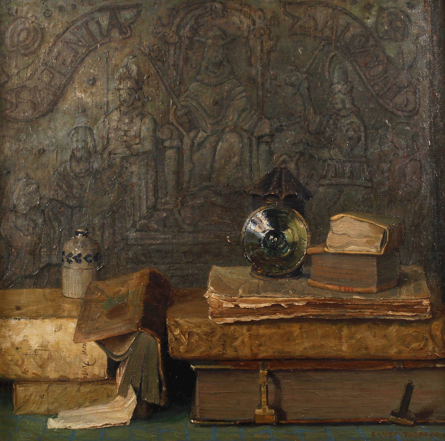 Ernst Toepfer, Stillleben mit Büchern