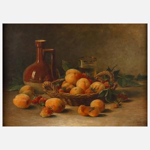 G. Wilhelm, Stillleben mit Aprikosen und Erdbeeren