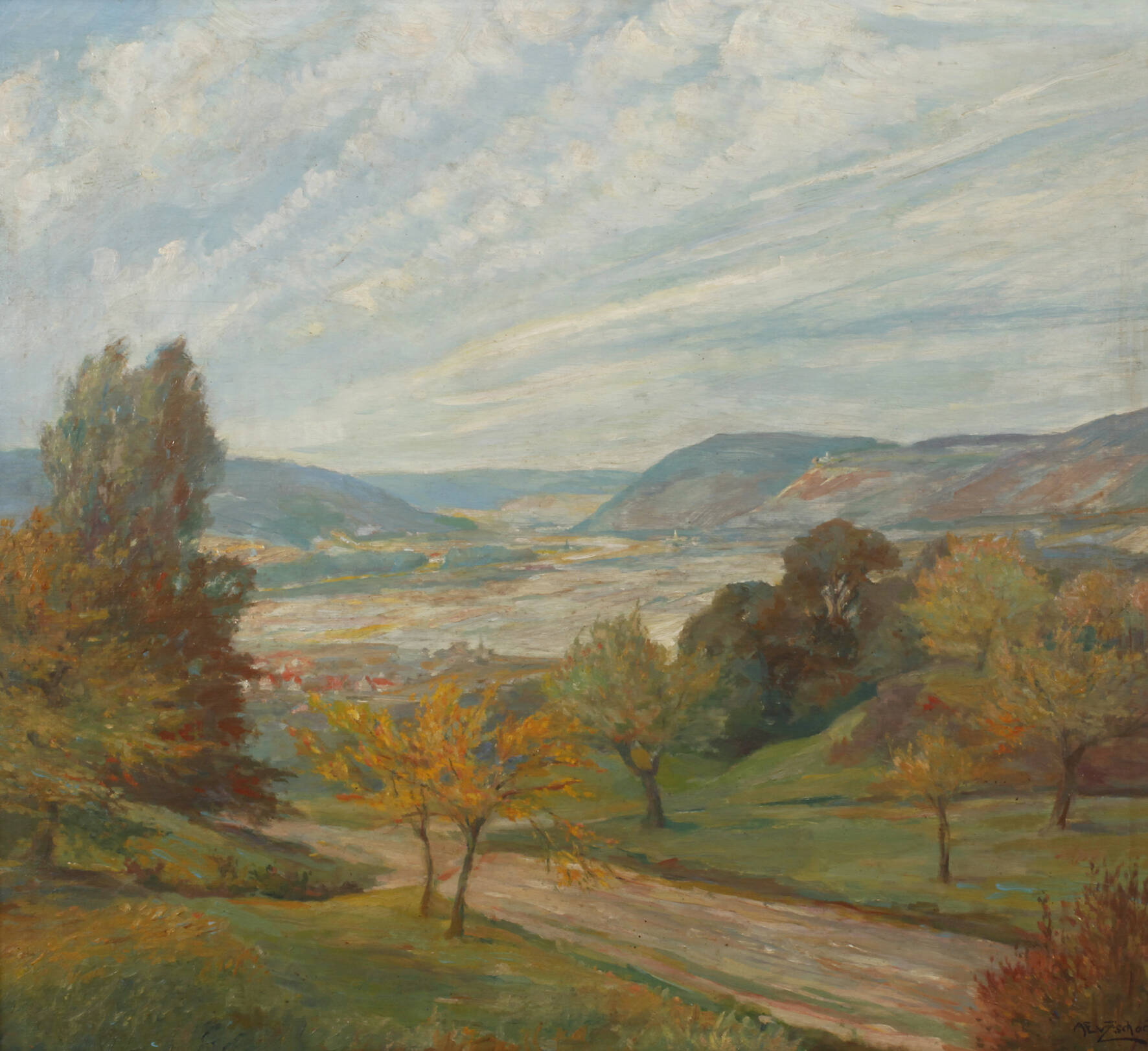 Adolph Ernst von Zschock, Blick in ein Talbecken