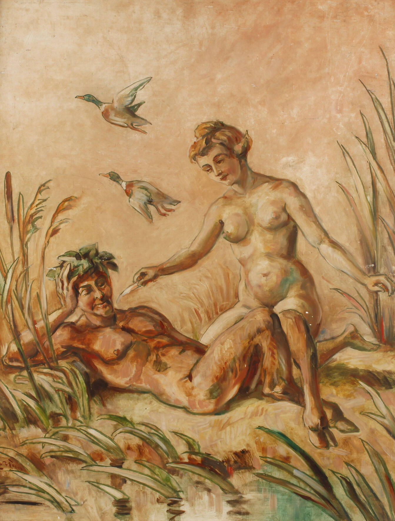 Faun und Nymphe im Schilf