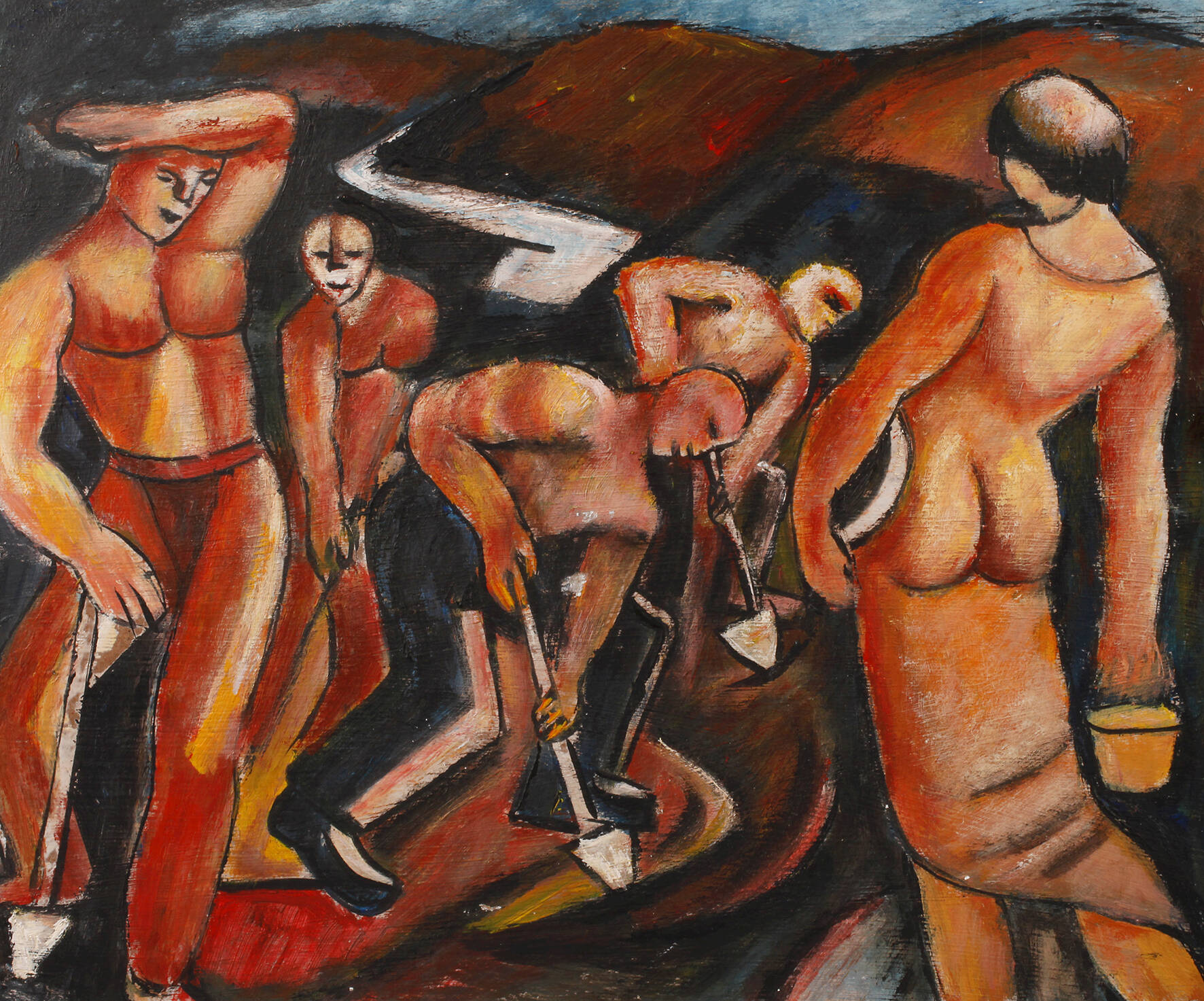 Bauarbeiter beim Straßenbau