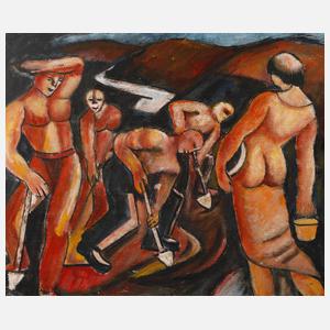 Bauarbeiter beim Straßenbau