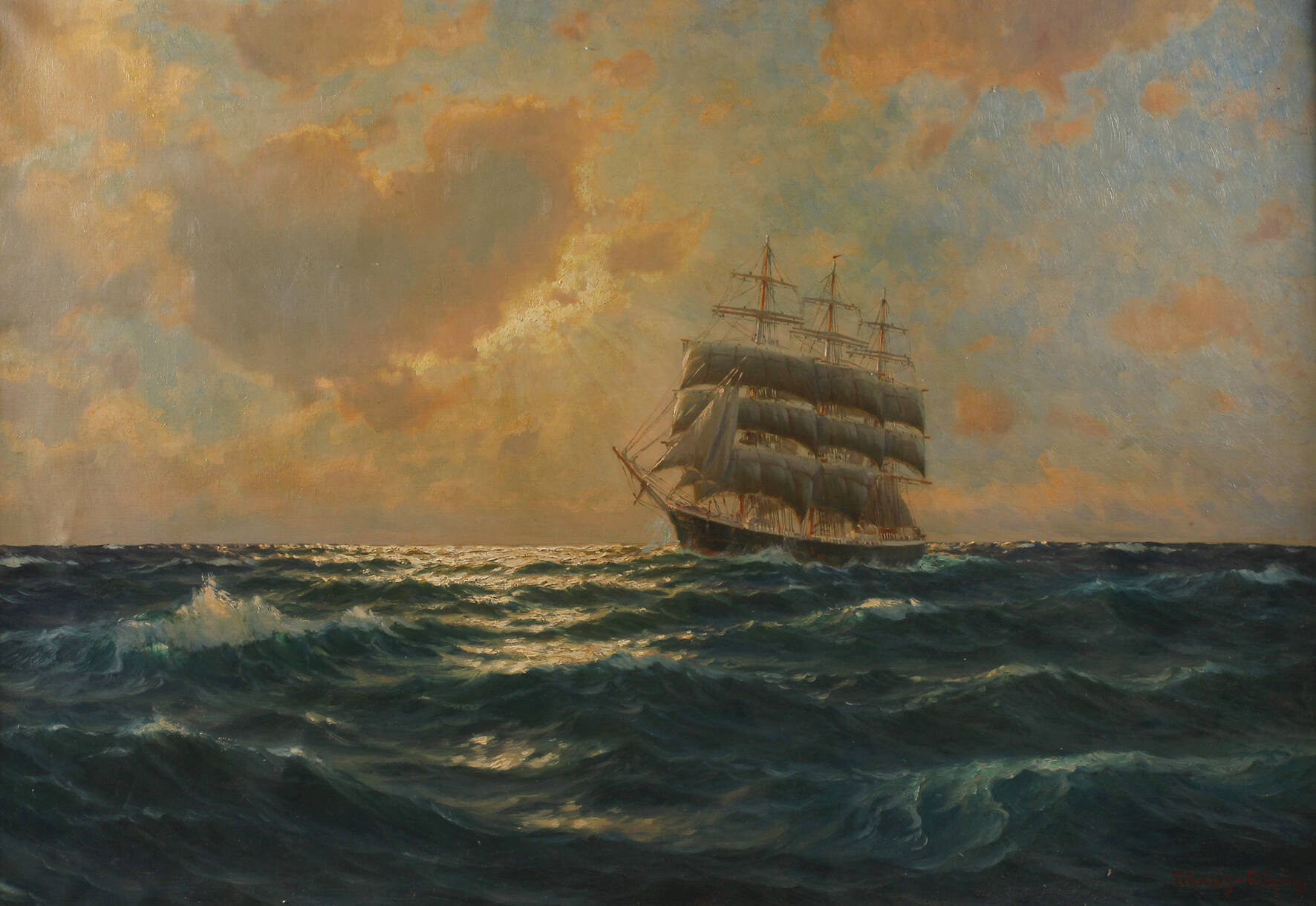 Segler im Abendlicht