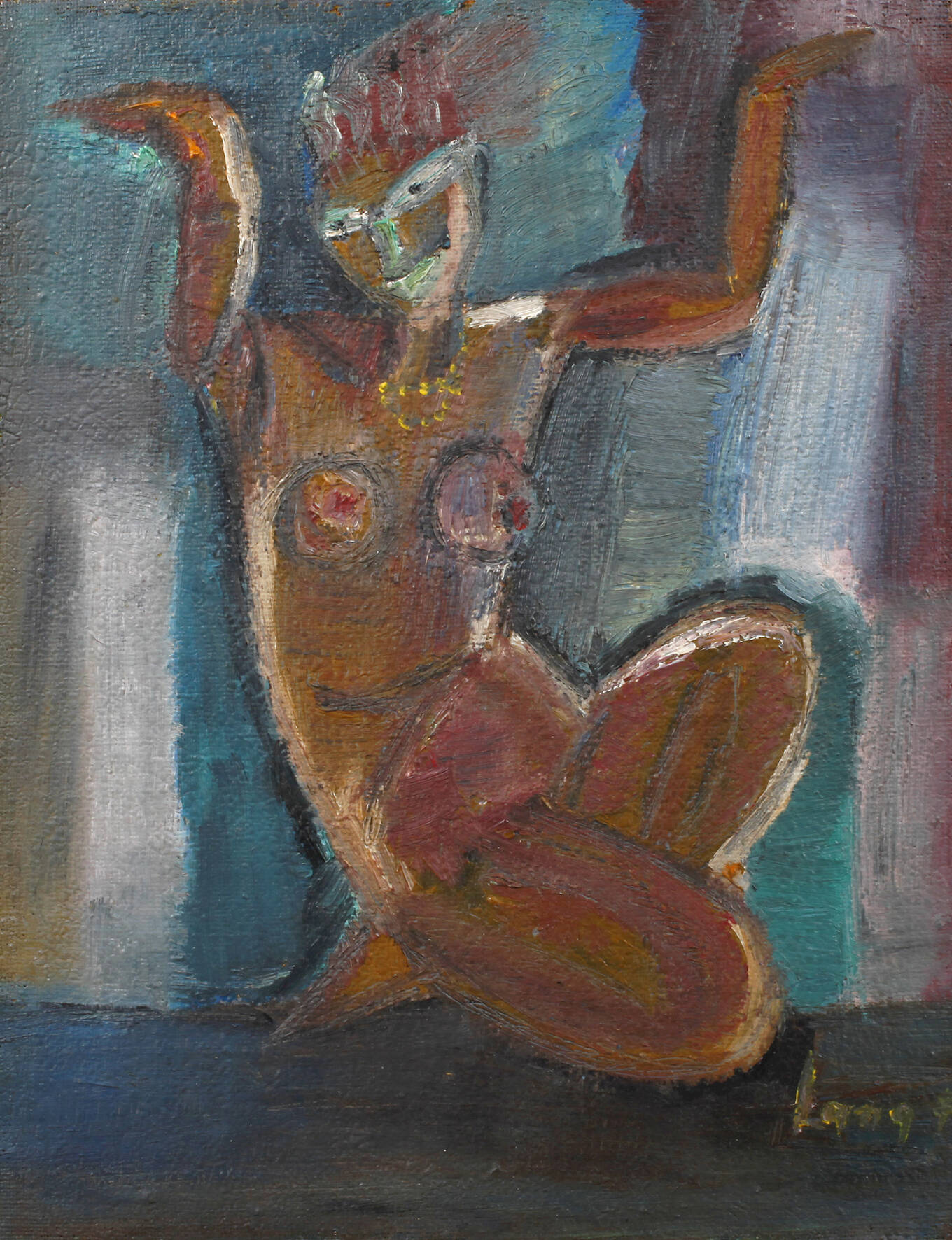 Kauernder Mädchenakt