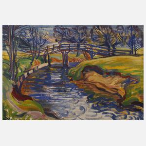 Expressionistische Flusslandschaft